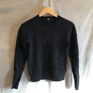 Uniqlo Black Charcoal Gray Wool Sweater XS
